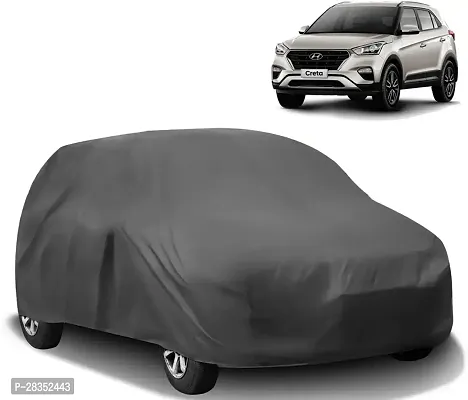 Stylish Car Cover For Hyundai Creta - Without Mirror Pockets - Grey-thumb0