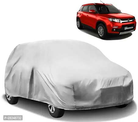 Autoretail Car Cover For Maruti Vitara Brezza Without Mirror Pockets Silver