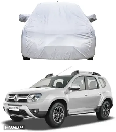 Autoretail Car Cover For Renault Duster With Mirror Pockets Silver-thumb0