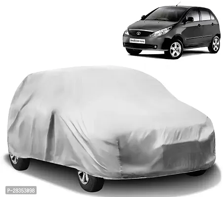 Autoretail Car Cover For Tata Indica Vista Without Mirror Pockets Silver-thumb0