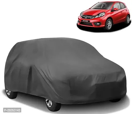 Designer Car Cover For Honda Brio Without Mirror Pockets Grey