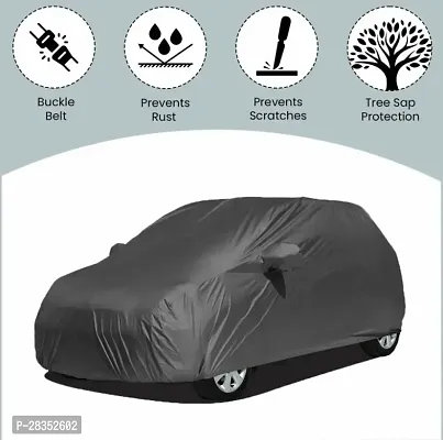 Stylish Car Cover For Nissan Magnite With Mirror Pockets Grey-thumb2