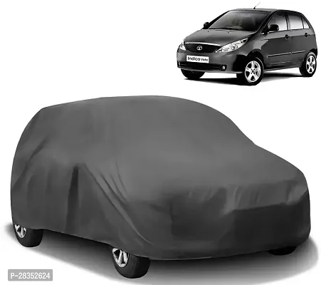 Stylish Car Cover For Tata Indica Vista Without Mirror Pockets Grey