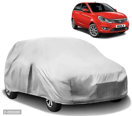 Designer Car Cover For Tata Bolt Without Mirror Pockets Silver