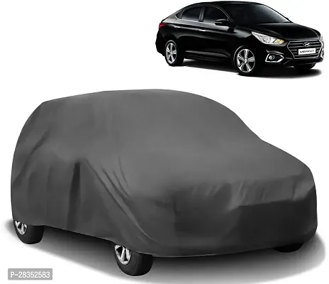 Stylish Car Cover For Hyundai Verna Without Mirror Pockets Grey-thumb0