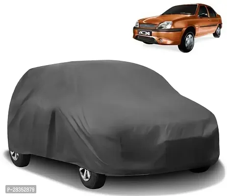 Designer Car Cover For Ford Ikon Without Mirror Pockets Grey