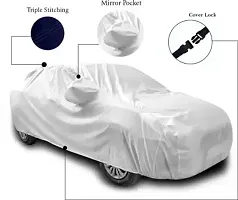 Designer Car Cover For Maruti Suzuki Swift With Mirror Pockets Silver-thumb1