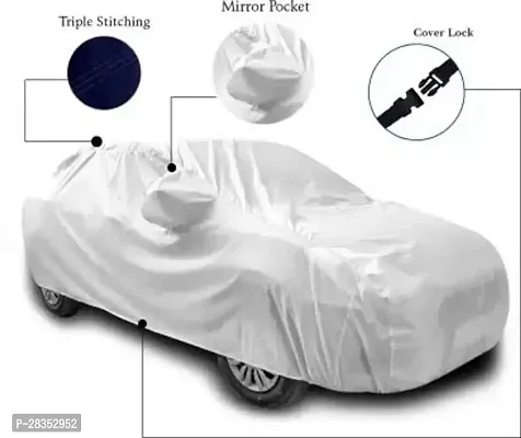 Designer Car Cover For Maruti Suzuki Swift With Mirror Pockets Silver-thumb2