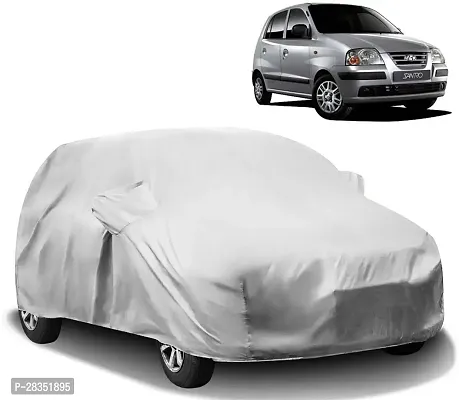 Classic Car Cover For Hyundai Santro ,With Mirror Pockets ,Silver-thumb0