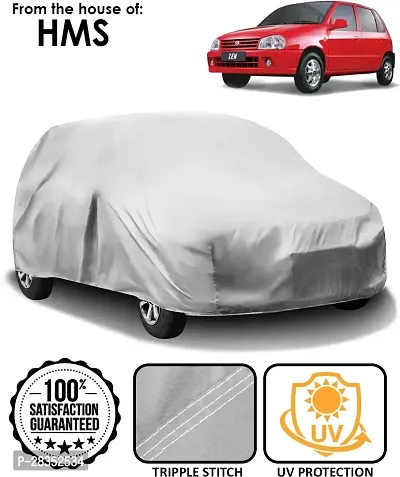 Stylish Car Cover For Maruti Suzuki Zen - Without Mirror Pockets - Silver-thumb0