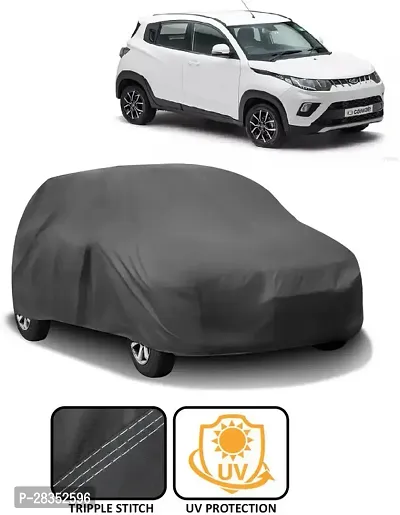 Stylish Car Cover For Mahindra Kuv100 Nxt Without Mirror Pockets Grey