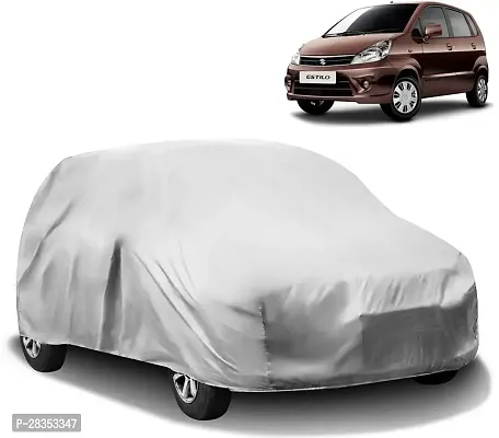 Stylish Car Cover For Maruti Zen Estilo - Without Mirror Pockets - Silver