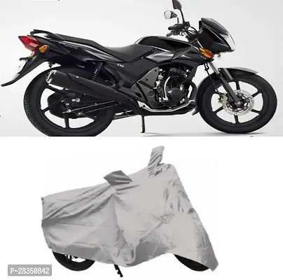 Classic Two Wheeler Cover For Tvs Flame, Silver-thumb0