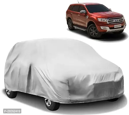 Stylish Car Cover For Ford Endeavour - Without Mirror Pockets - Silver-thumb0