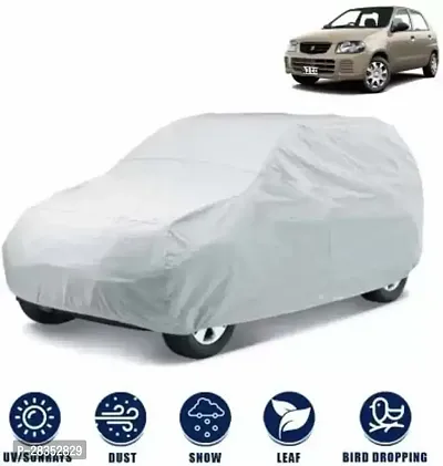 Designer Car Cover For Maruti Suzuki Alto Silver-thumb0