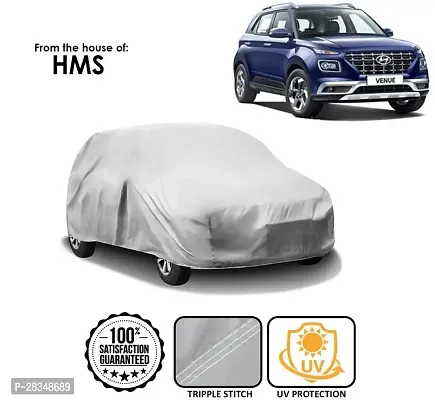 Autoretail Car Cover For Hyundai Venue Without Mirror Pockets Silver