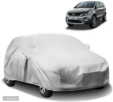 Autoretail Car Cover For Tata Hexa With Mirror Pockets Silver-thumb0