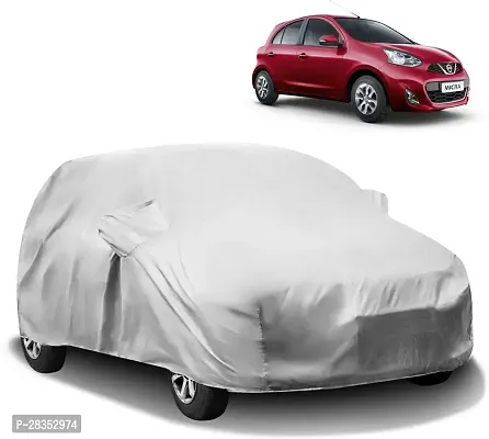 Designer Car Cover For Nissan Micra With Mirror Pockets Silver-thumb0