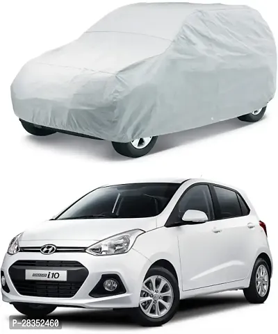 Stylish Car Cover For Hyundai Grand I10 - Without Mirror Pockets - Silver, For 2015, 2016, 2017, 2018 Models