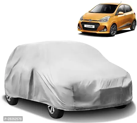 Stylish Car Cover For Hyundai Grand I10 Without Mirror Pockets Silver