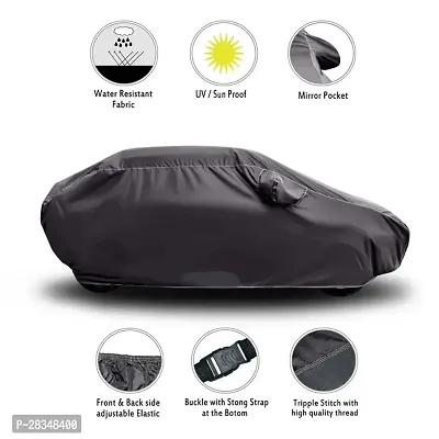 Autoretail Water Resistant - Dust Proof - Uv Proof Car Body Cover For Compatible With Hyundai New Verna 2023 Car Body Cover Grey Without Mirror-thumb3