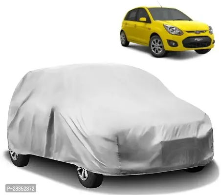 Designer Car Cover For Ford Figo Without Mirror Pockets Silver