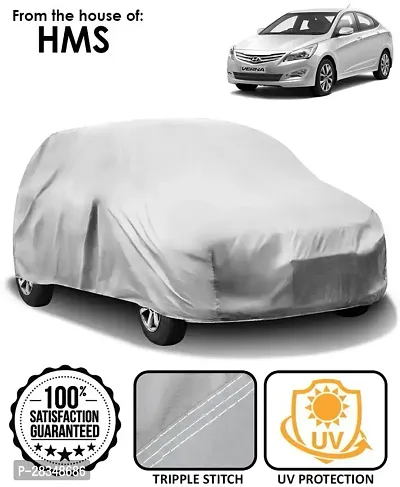 Autoretail Car Cover For Hyundai Fluidic Verna Without Mirror Pockets Silver-thumb0