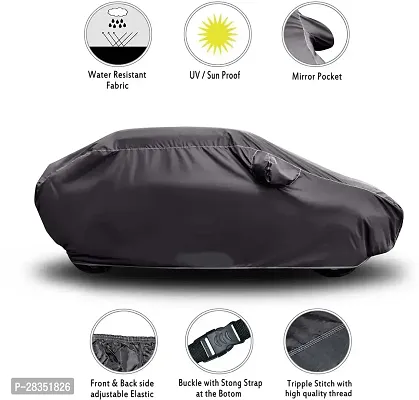 Classic Car Cover For Maruti Suzuki A-Star ,With Mirror Pockets ,Grey-thumb4