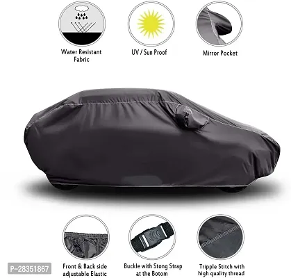 Classic Car Cover For Maruti Suzuki Fronx ,With Mirror Pockets ,Grey-thumb4