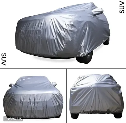 Classic Car Cover For Mahindra Xuv 500 ,With Mirror Pockets ,Silver-thumb4