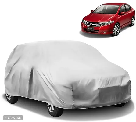 Designer Car Cover For Honda City Without Mirror Pockets Silver