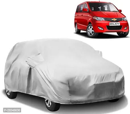 Autoretail Car Cover For Chevrolet Enjoy With Mirror Pockets Silver