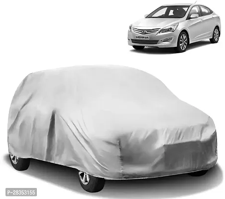 Designer Car Cover For Hyundai Fluidic Verna Without Mirror Pockets Silver-thumb0