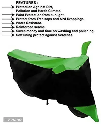 Smwzxyu Waterproof Two Wheeler Cover For Tvs Fiero F2, Green, Black-thumb3