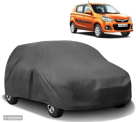 Stylish Car Cover For Maruti Alto K10 Without Mirror Pockets Grey