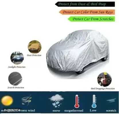 Designer Car Cover For Maruti Suzuki Alto Silver-thumb3