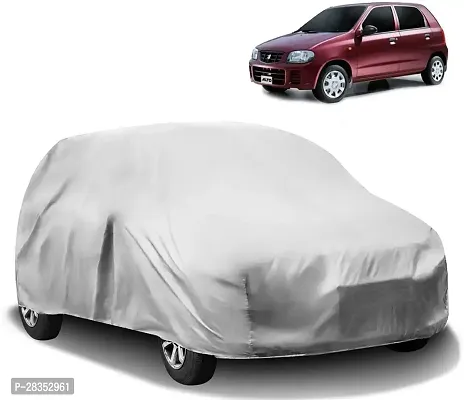 Designer Car Cover For Maruti Alto Without Mirror Pockets Silver