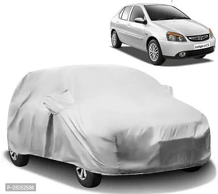 Stylish Car Cover For Tata Indigo Cs With Mirror Pockets Silver