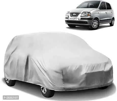 Designer Car Cover For Hyundai Santro Xing Without Mirror Pockets Silver-thumb0