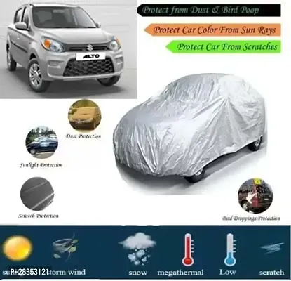 Designer Car Cover For Maruti Suzuki Alto Silver-thumb0