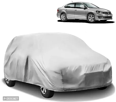 Designer Car Cover For Volkswagen Vento Without Mirror Pockets Silver-thumb0