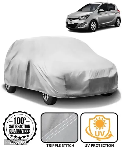 Designer Car Cover For Hyundai I20 Without Mirror Pockets Silver