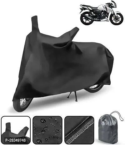 Designer Waterproof Two Wheeler Cover For Tvs-Apache Rtr 160, Black