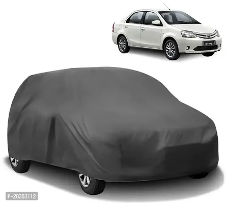 Autoretail Car Cover For Toyota Etios Without Mirror Pockets Grey-thumb0