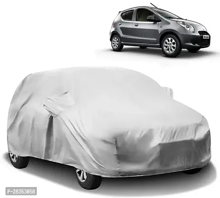 Autoretail Car Cover For Maruti A-Star With Mirror Pockets Silver-thumb0