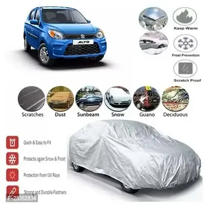 Designer Car Cover For Maruti Suzuki Alto Silver-thumb0