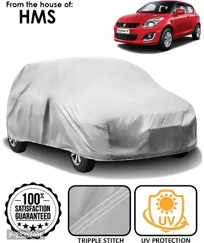 Stylish Car Cover For Maruti Suzuki Swift - Without Mirror Pockets - Silver-thumb0