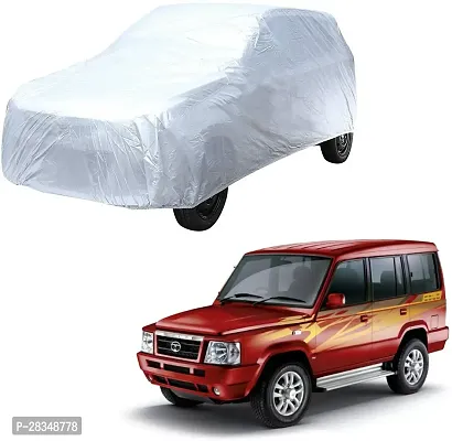 Autoretail Car Cover For Tata Sumo Without Mirror Pockets Silver-thumb0