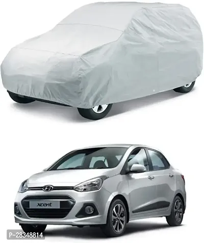 Autoretail Car Cover For Hyundai Xcent Without Mirror Pockets Silver-thumb0