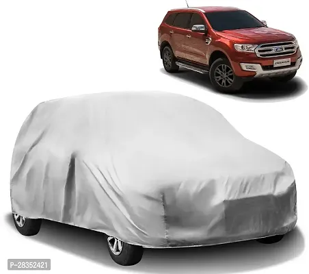 Stylish Car Cover For Ford Endeavour - Without Mirror Pockets - Silver-thumb0